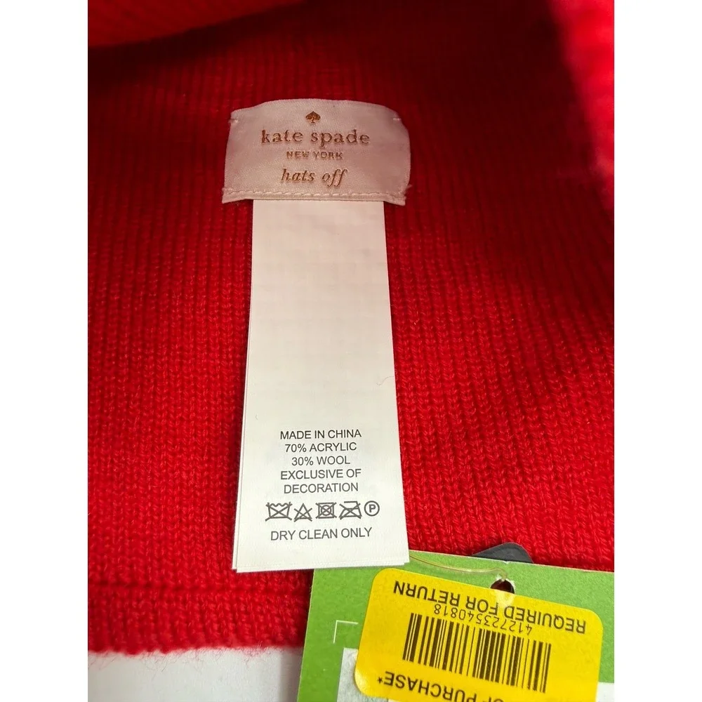 RED Kate Spade New York‎ Fingerless Gloves/Arm Warmer & MATCHING BEANIE HAT!